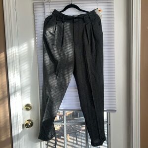 High Waisted Black Marble Trousers